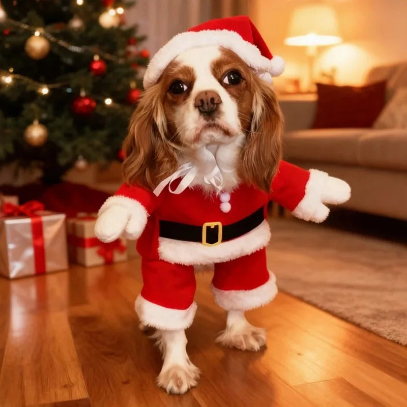 Christmas Dog Santa Costume - Cozy & Adorable Holiday Outfit
