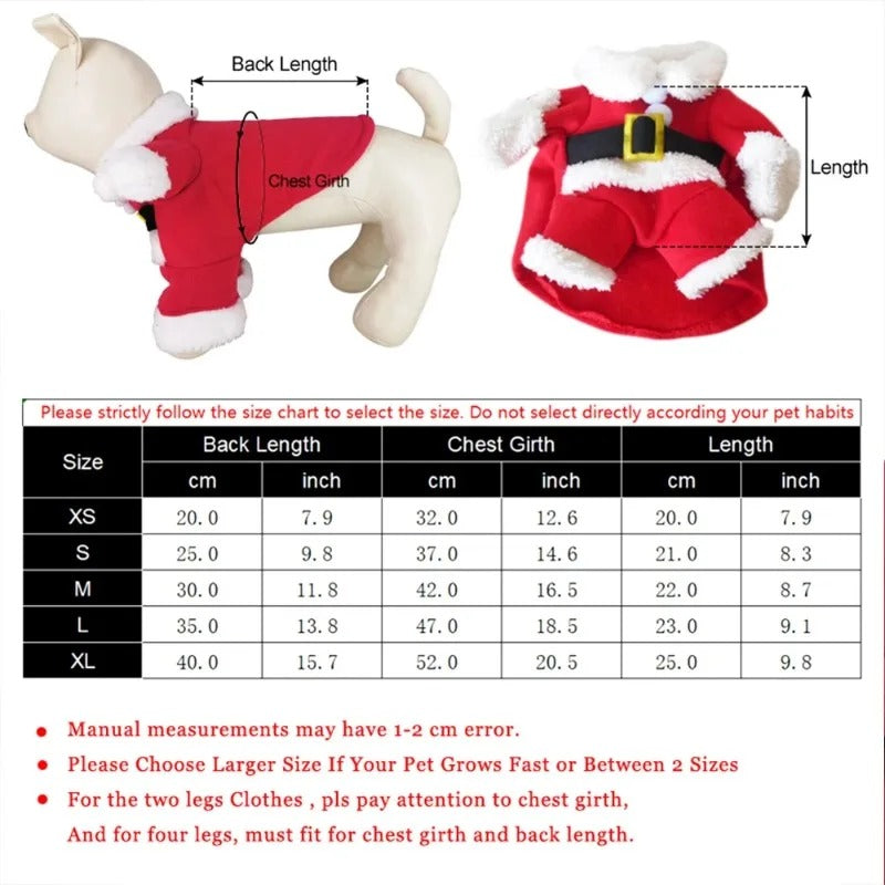 Christmas Dog Santa Costume - Cozy & Adorable Holiday Outfit