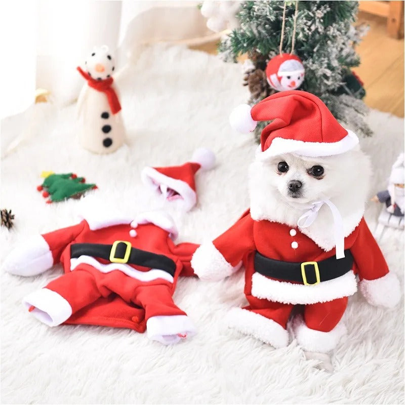 Christmas Dog Santa Costume - Cozy & Adorable Holiday Outfit